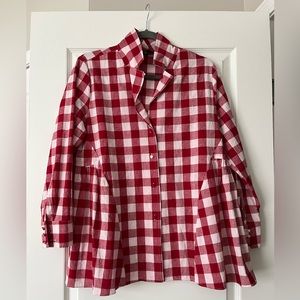 Apple Red Gingham Scarlett Button Down Tuckernut